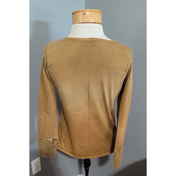 Peck & Peck Weekend Women's Floral Buttoned Top Size Medium  Tan - Picture 3 of 11